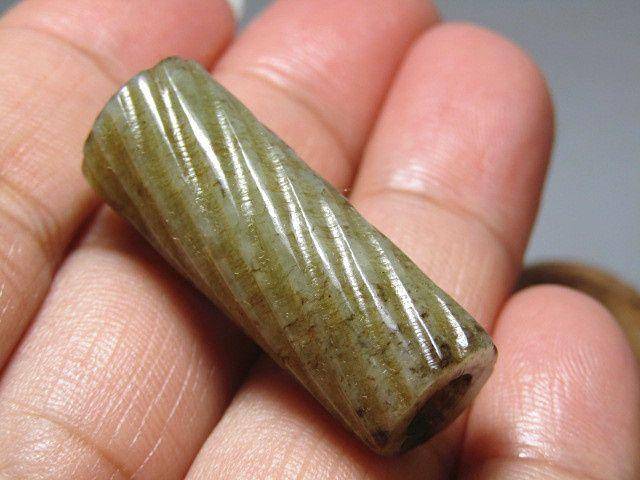 明 和田玉 绳纹 勒子包浆熟润醇厚图2