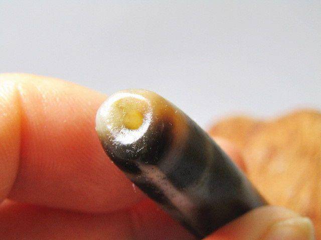 藏传玛瑙 三眼天珠 风化清晰图5