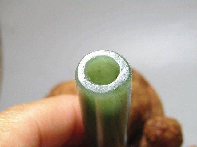 晚清和田玉 翎管 包浆熟厚 风化清晰图4