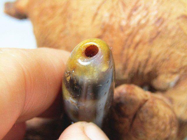 清藏传玛瑙 莲花天珠 已土沁 风化清晰 包浆熟润图6