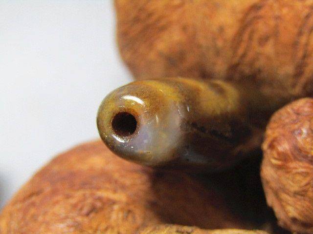 清藏传玛瑙 莲花天珠 已土沁 风化清晰 包浆熟润图5