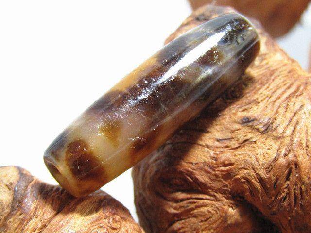 清 藏传玛瑙 两眼天珠 包浆熟厚图4