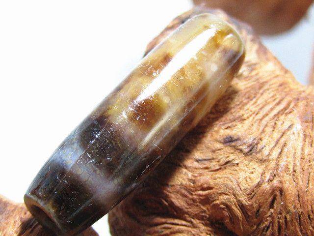 清 藏传玛瑙 两眼天珠 包浆熟厚图10