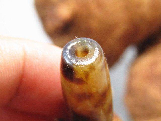 清 藏传玛瑙 两眼天珠 包浆熟厚图7