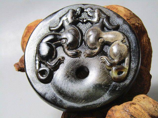 黑干料 双龙 壁 手工雕刻 栩栩如生图5