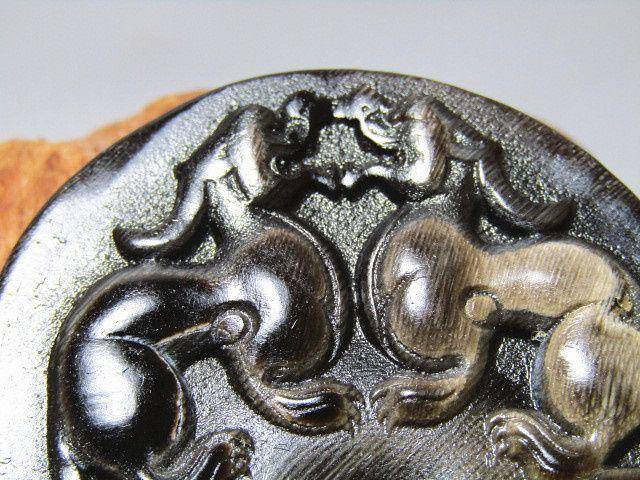 黑干料 双龙 壁 手工雕刻 栩栩如生图3