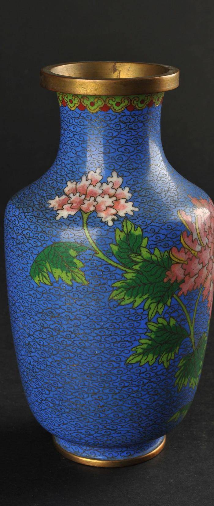 欧美回流 景泰蓝花卉纹瓶图2