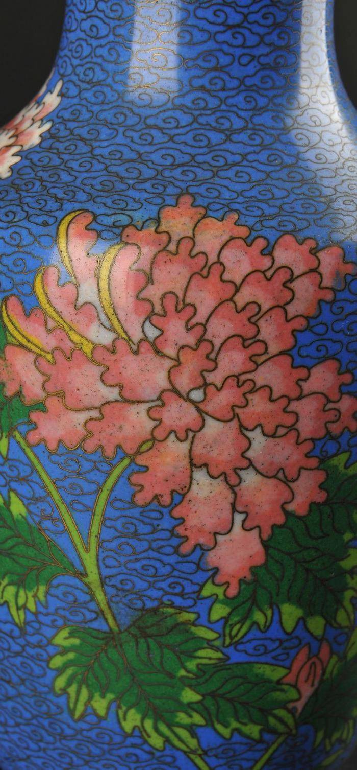 欧美回流 景泰蓝花卉纹瓶图8