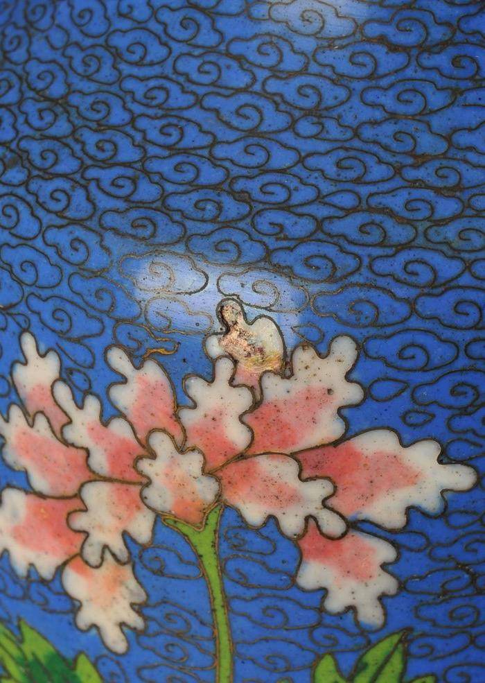 欧美回流 景泰蓝花卉纹瓶图9