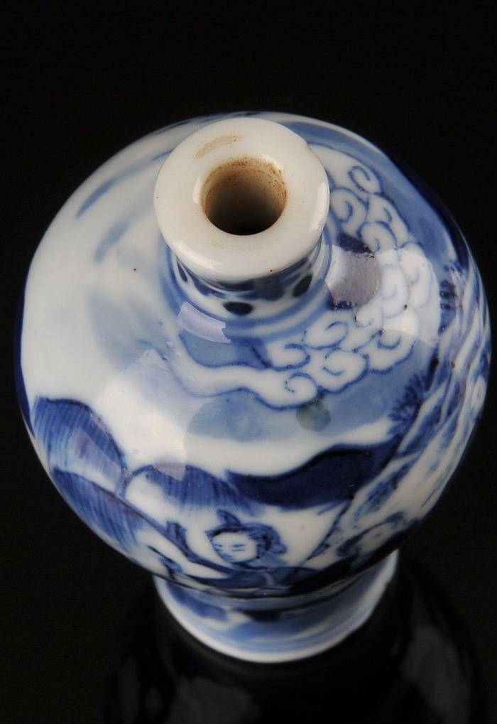 欧美回流 清代 青花人物故事纹鼻烟壶图4