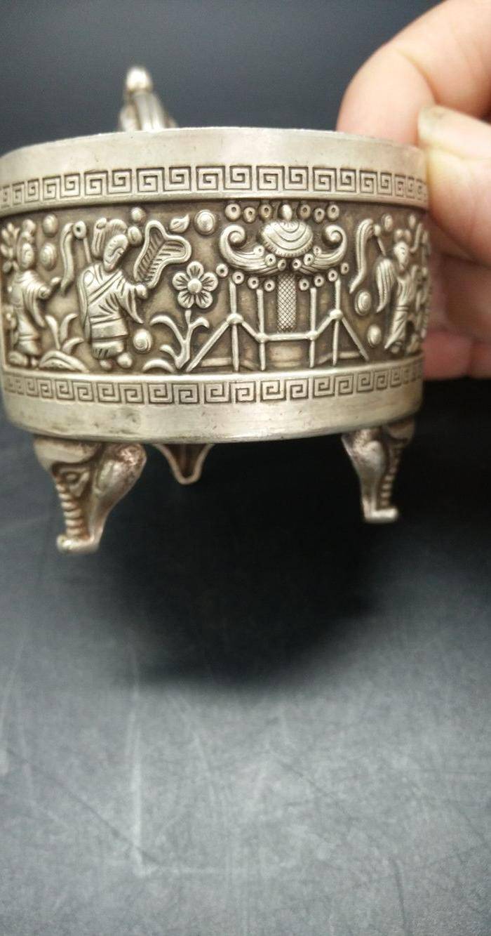 清五福临门足银酒盅图9
