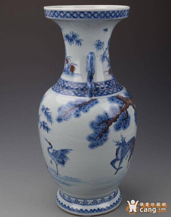 欧洲回流青花釉里红大瓶图4