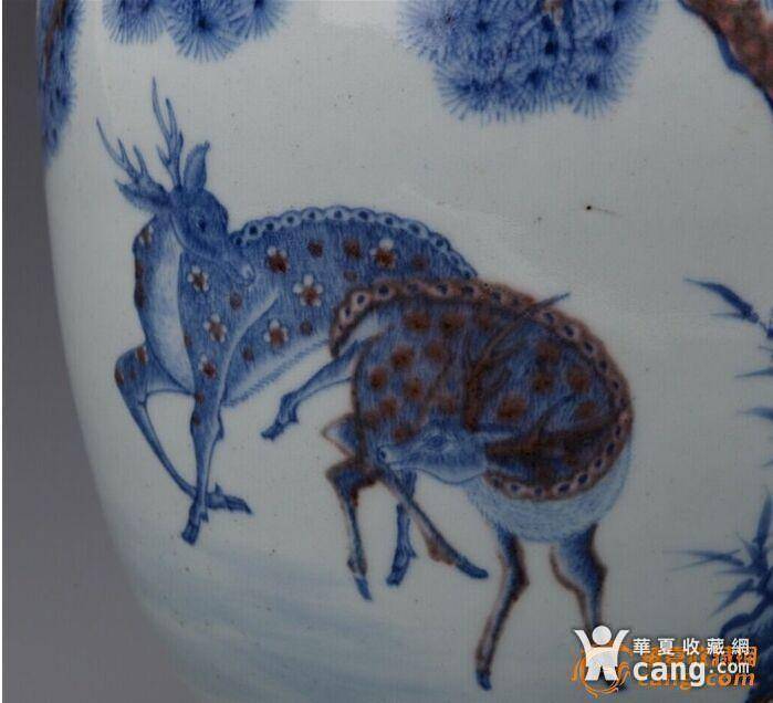 欧洲回流青花釉里红大瓶图7