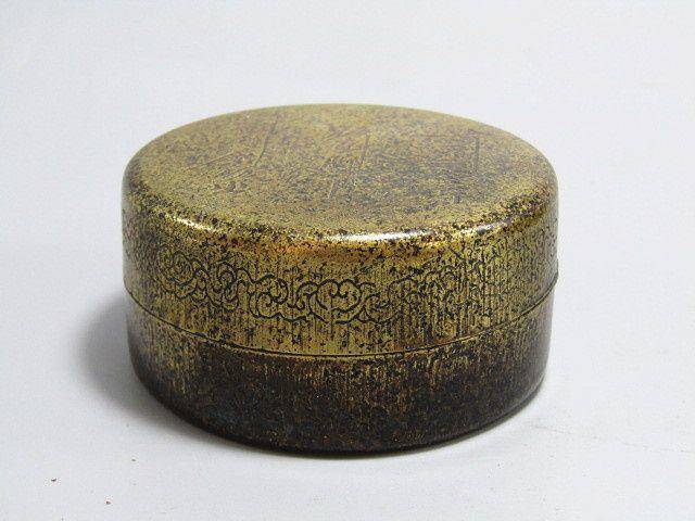清 老铜打造 铜 圆形 墨盒图3