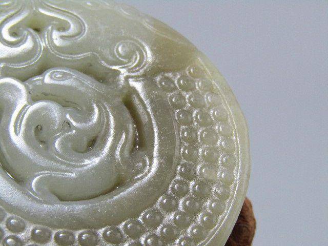清 和田玉双面 谷丁纹 龙凤呈祥 玉佩 风化清晰自然图4