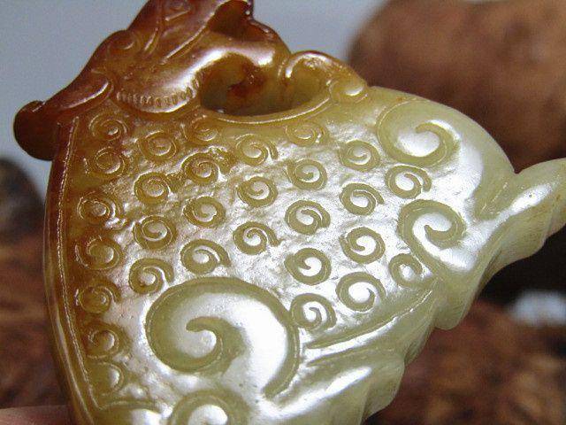战汉 和田玉 龙牌 挂件包浆熟厚图7