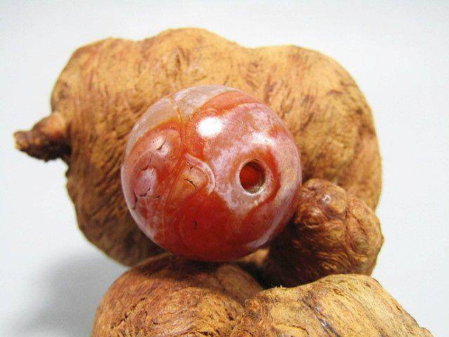 唐红玛瑙珠 大珠 包浆熟厚图2