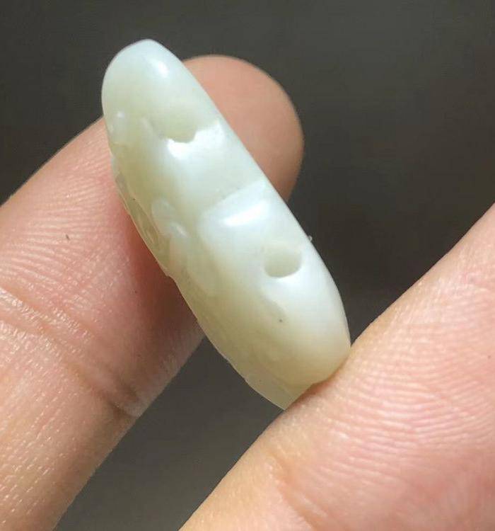 清 和田白玉 二级白 兽面纹 工艺精湛 玉质温润 橘皮纹清晰 苏工 2图4