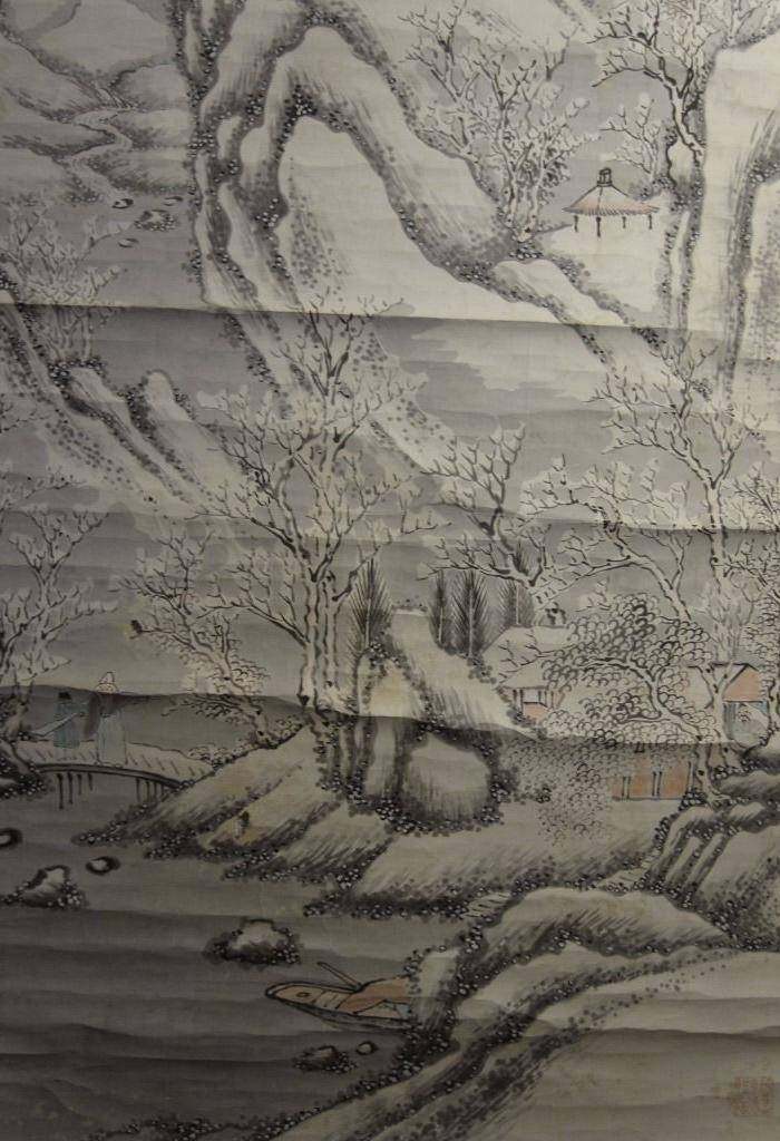 老画,雪后寒林图图5