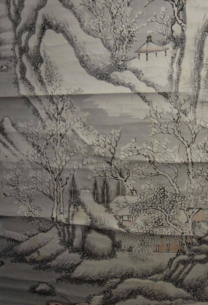 老画,雪后寒林图图6