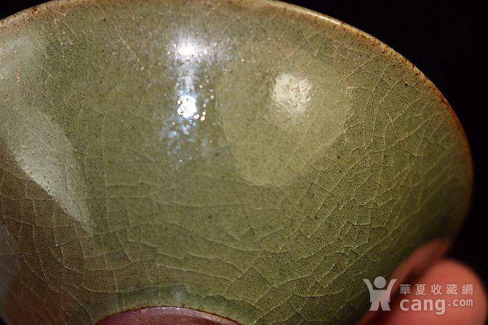 老青瓷 缠枝刻花纹 斗笠杯图4