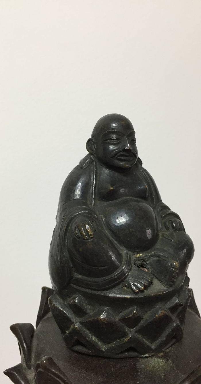 清代铜雕罗汉 带藏文款图4