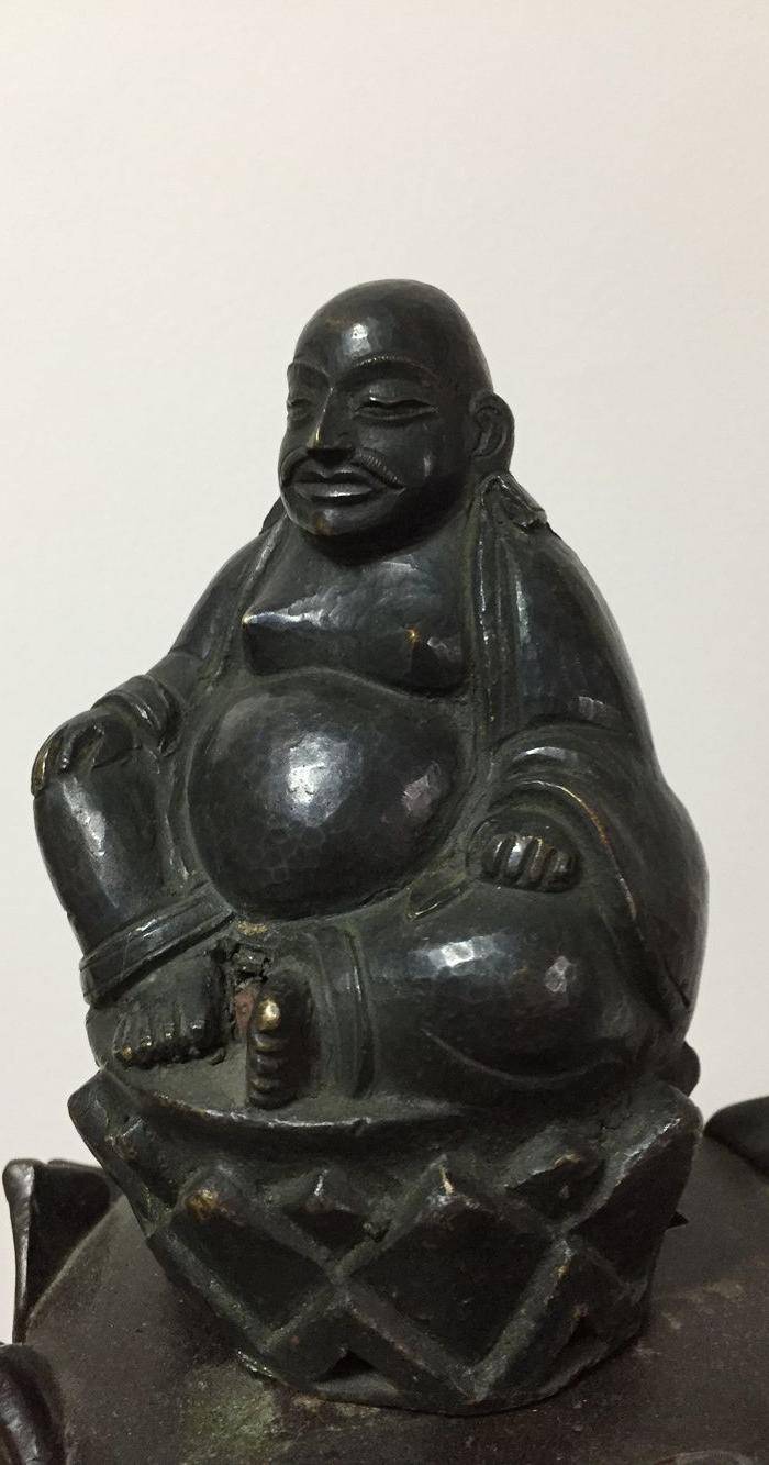 清代铜雕罗汉 带藏文款图2