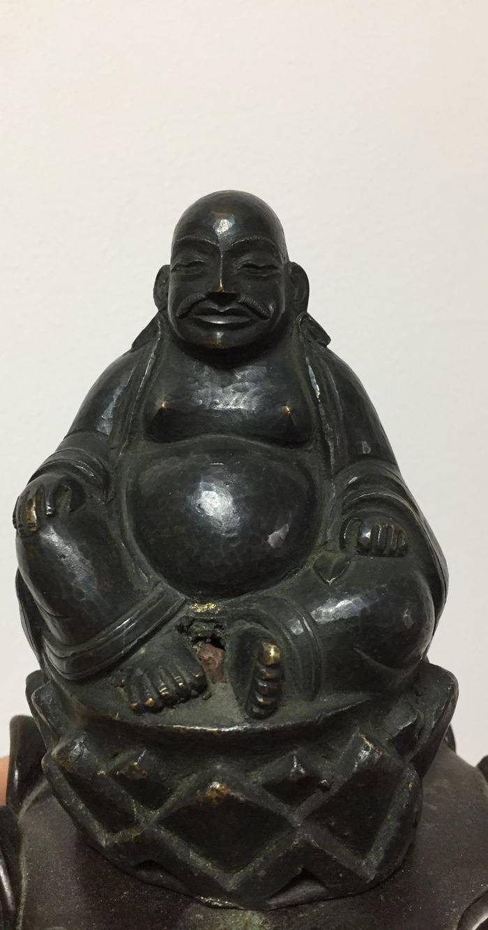 清代铜雕罗汉 带藏文款图3