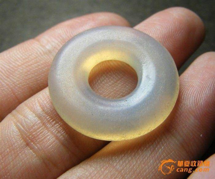 清代老琉璃满绿大鸡心琉璃佩 平安扣一组3件!图4