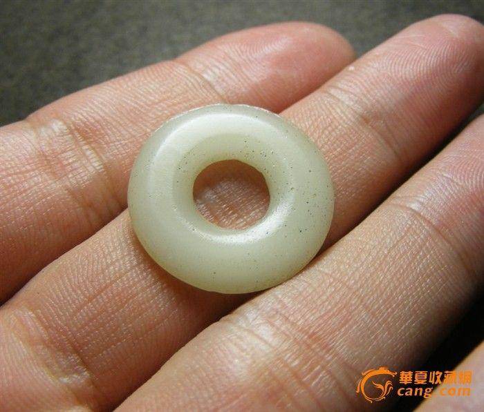清代老琉璃满绿大鸡心琉璃佩 平安扣一组3件!图5