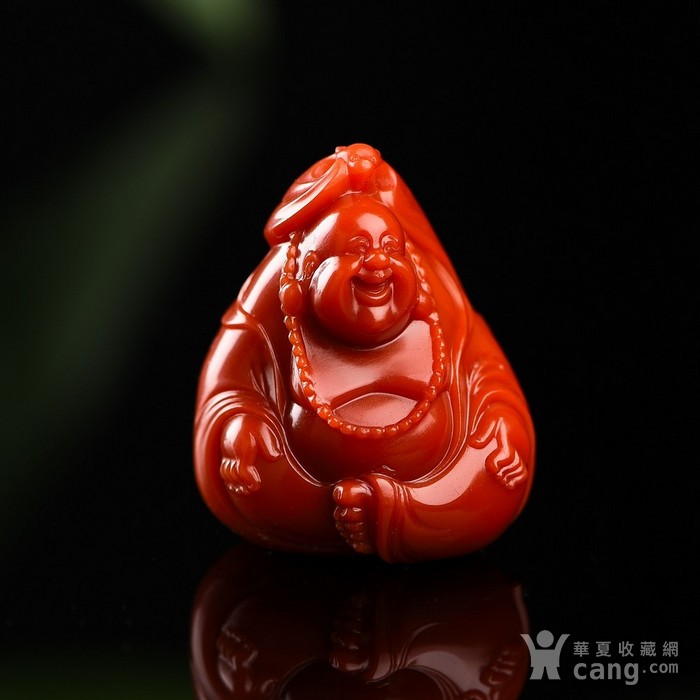 南红玛瑙 弥勒佛 开脸喜庆 雕刻精致 满肉纯色锦红