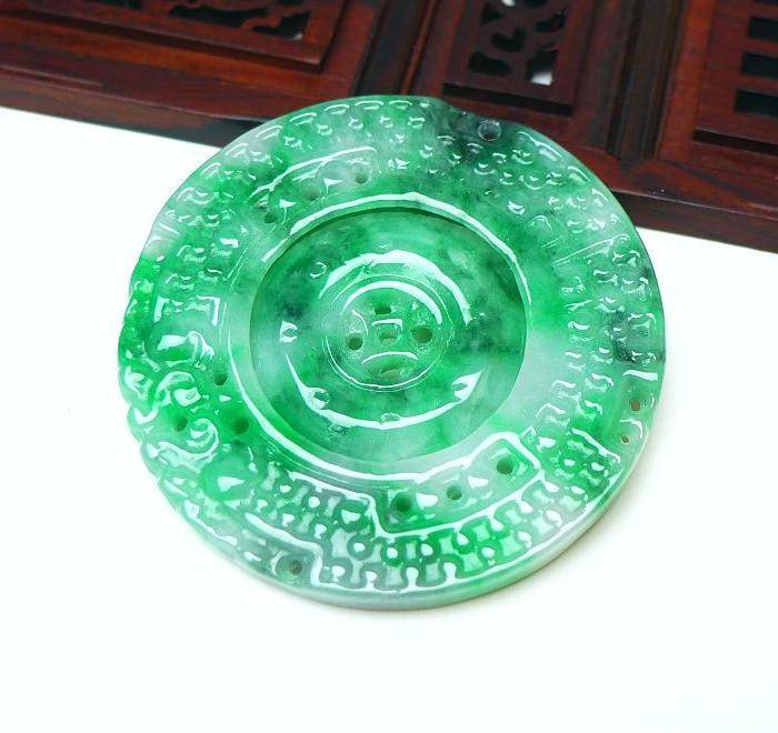 冰润满绿罗盘吊坠图6