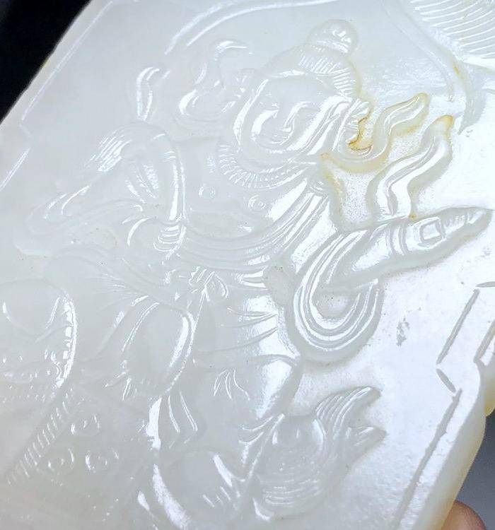 台湾回流 压轴重器 藏家旧藏 珍贵收藏级清代和田玉牌图9