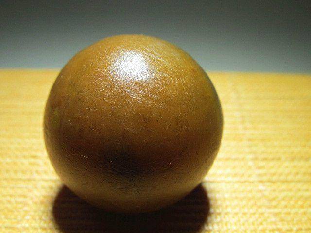 有些年头 天然 油黄 开天眼 玛瑙大珠 佛心图4
