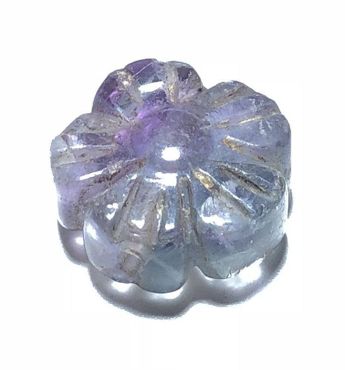 晚期 碧玺 花型 扇坠 手工雕刻 双面工艺 工艺不错图7