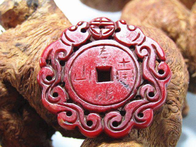 清红珊瑚 双面工艺二龙戏珠 福如东海 璧图6