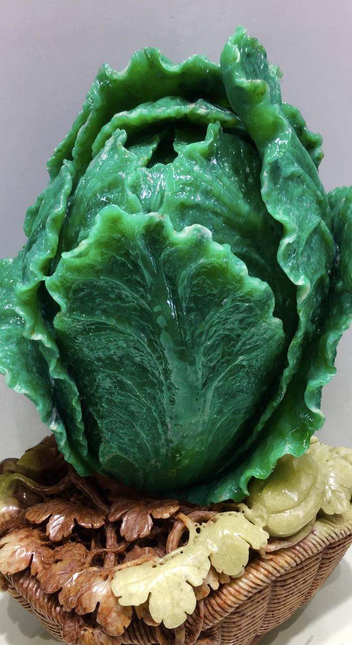 压轴收藏级翡翠绿!名家大师精雕天然青田石广东绿百财抱财超大摆件图7
