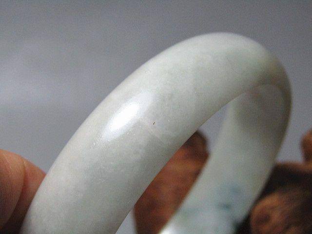 老坑冰种翡翠 飘蓝花手镯 付国检证书图11