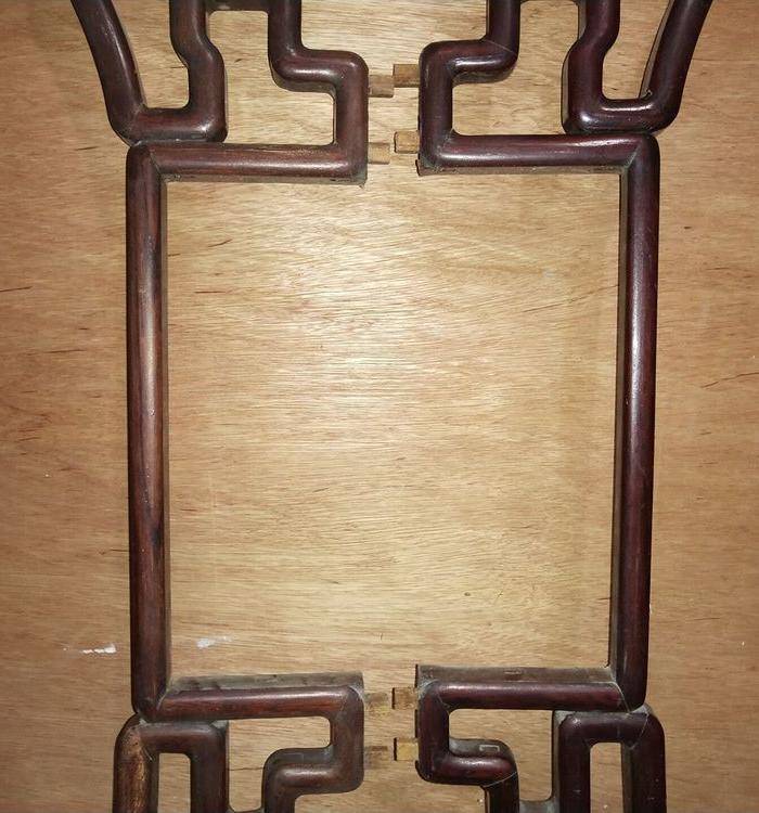 榉木一根滕花窗一对图3