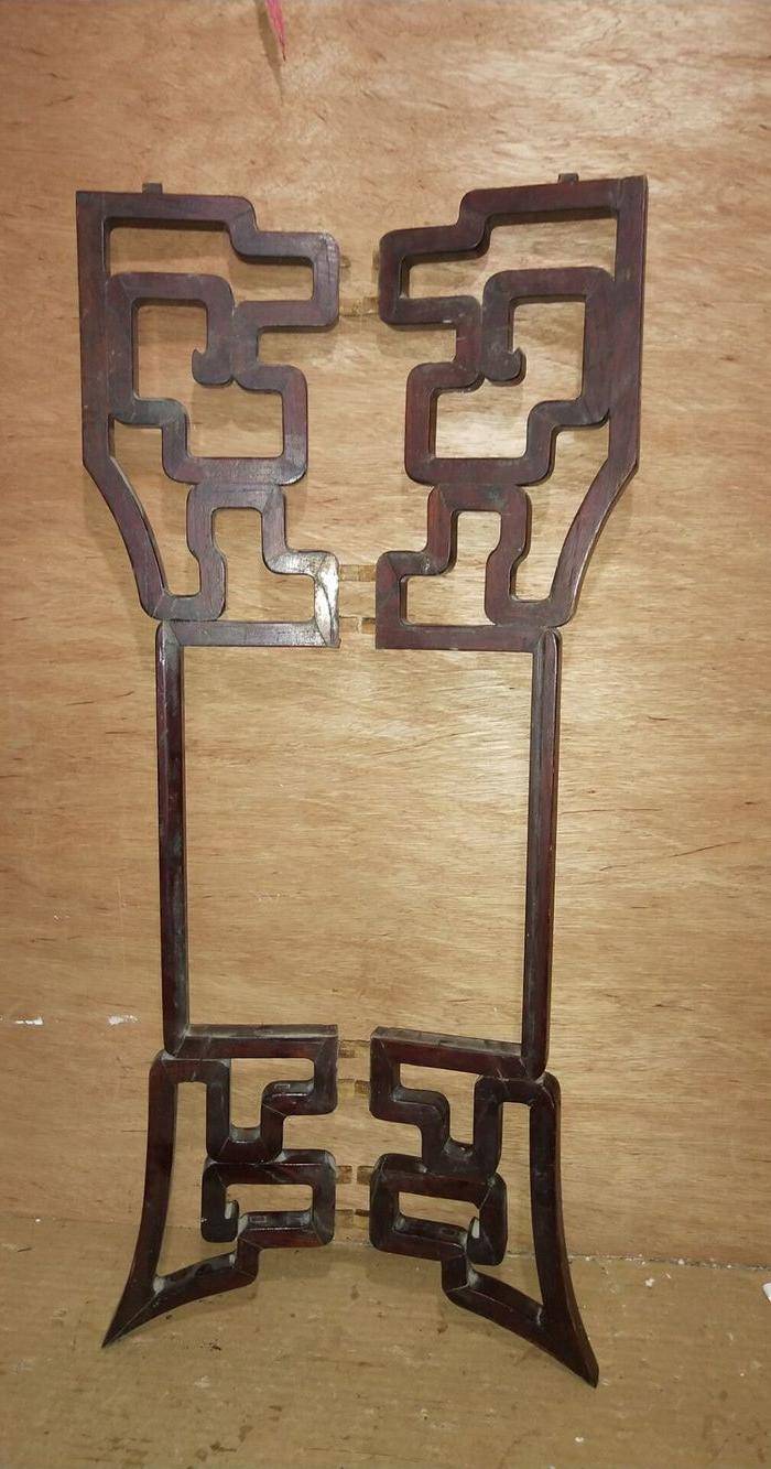 榉木一根滕花窗一对图7