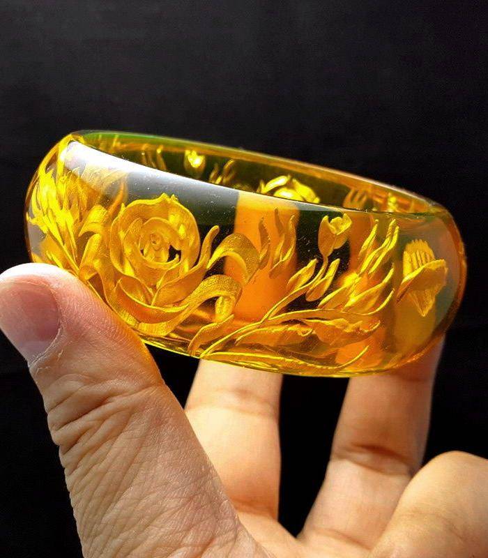 46.9克墨西哥蓝珀雕花手镯图4