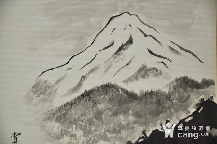 日本回流!国外画家纯手绘富士山水墨画!雅致有款!