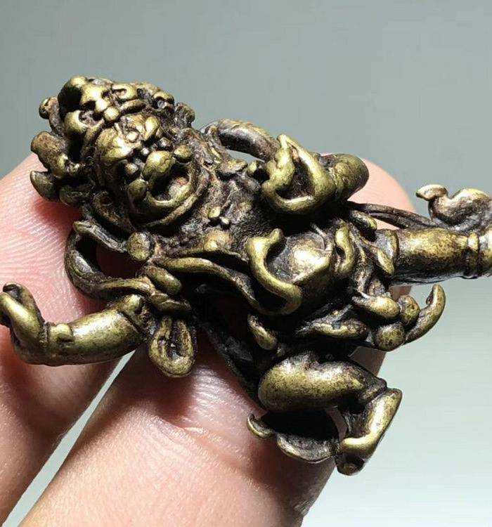 藏传 晚清 黑天护法神 手工錾刻 工艺细致 大型寺庙制作图4