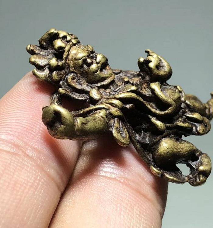 藏传 晚清 黑天护法神 手工錾刻 工艺细致 大型寺庙制作图5