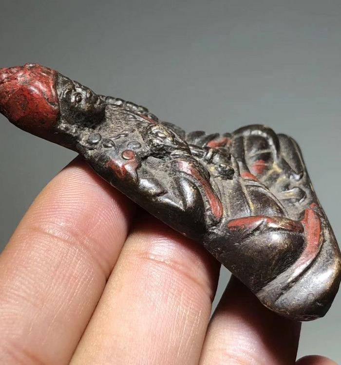 明代 藏传 莲花生大士 手工錾刻添彩 工艺精美 包浆自然图6