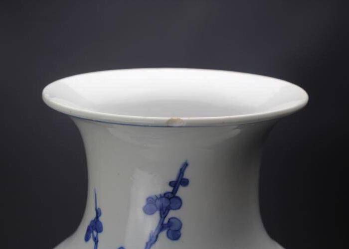 清光绪细路青花四君子花卉纹大观音瓶图7