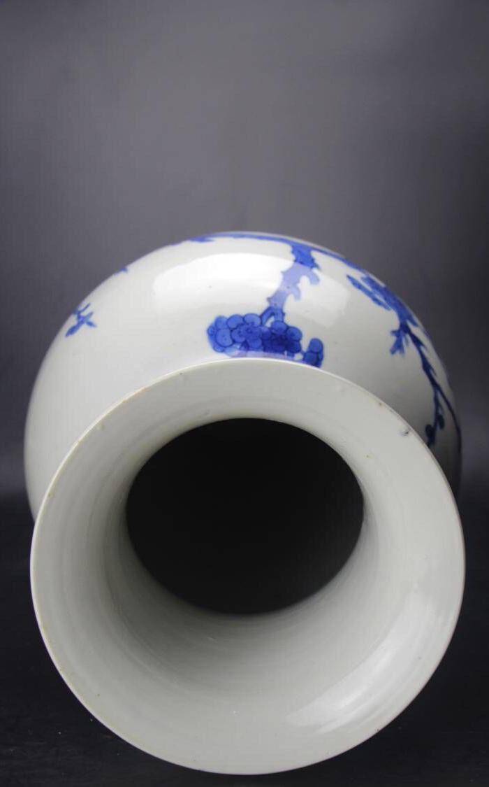 清光绪细路青花四君子花卉纹大观音瓶图6