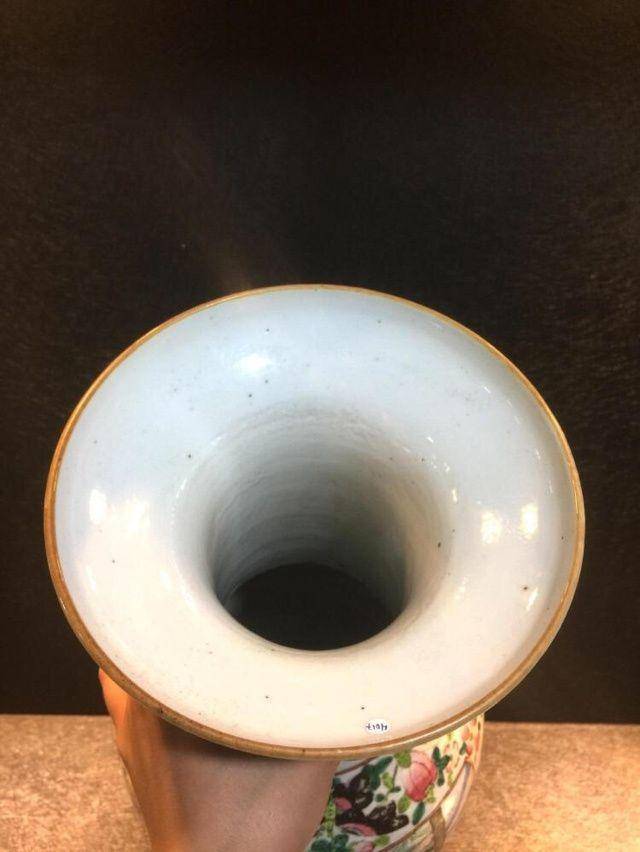 清咸丰粉彩花鸟人物纹大瓶,特大号图6