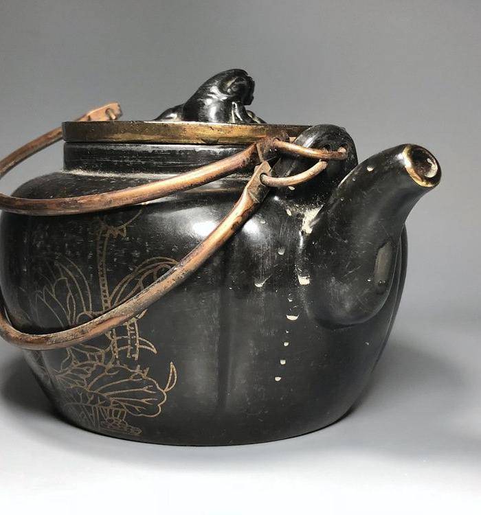 精品 清代老紫砂加彩茶壶一把图5