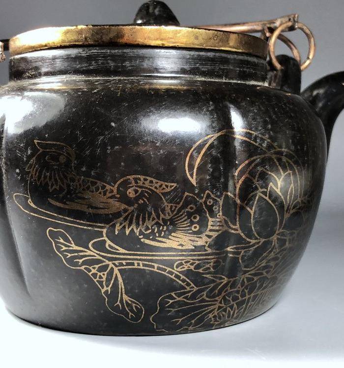精品 清代老紫砂加彩茶壶一把图7